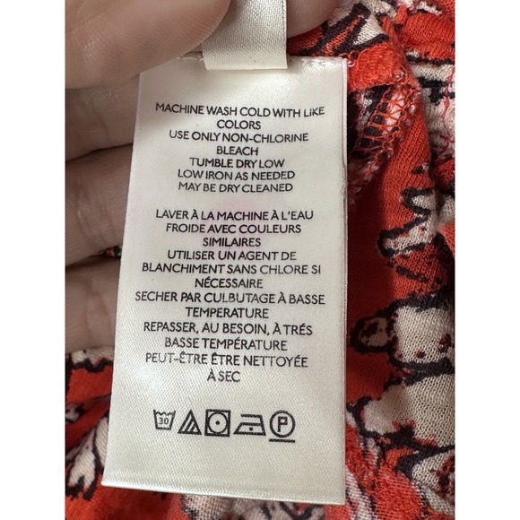 Free People Say the Word Top SMALL S Red Floral Peasant Sleeve Ruched Boho - Picture 8 of 10